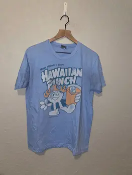 2010 Hawaiian Punch Punchy Как насчет приятного напитка Промо-картинка Синяя рубашка с длинными рукавами Lar