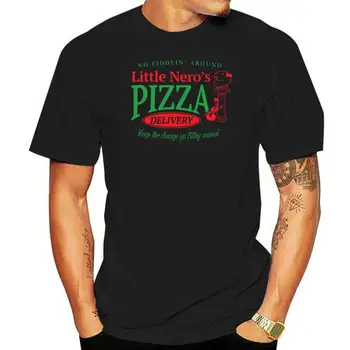Футболка Little Nero Pizza в стиле Home Alone - ретро Рождественский фильм 90-х, очень популярный стиль, мужская футболка из хлопка, приталенный крой