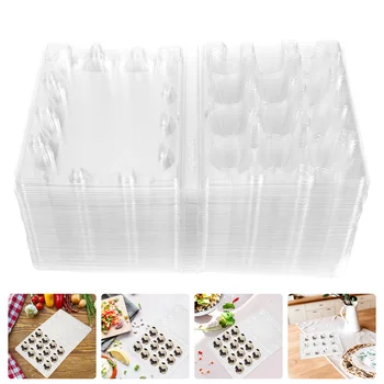 100шт прозрачных лотков для перепелиных яиц Пластиковые коробки для перепелиных яиц Упаковочные материалы