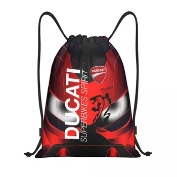 Изготовленные на заказ мотоциклетные сумки Ducatis с завязками для мужчин и женщин, легкий спортивный рюкзак для хранения в тренажерном зале.