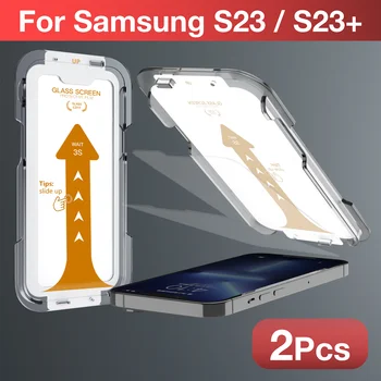 Для Samsung Galaxy S23 Plus Защитная пленка для экрана GalaxyS23 из закаленного стекла, защитное стекло SAG Galaxy, автоматически устанавливаемое без пыли