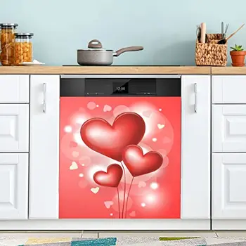 С Днем Святого Валентина, магнитная крышка для посудомоечной машины Love, многоразовая наклейка на переднюю крышку холодильника, наклейка для посудомоечной машины в подарок на День Святого Валентина