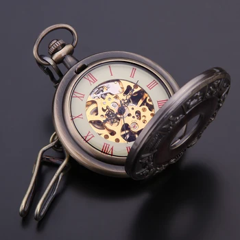 мужские механические часы антикварный брелок карманные часы-скелет с римскими цифрами аналоговый дисплей модная цепочка BOAMIGO горячие подарочные часы 2