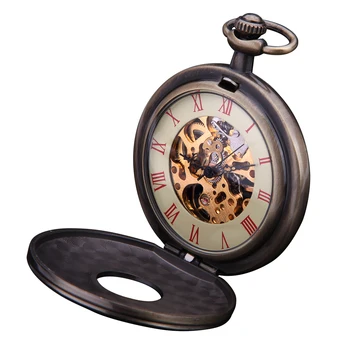 мужские механические часы антикварный брелок карманные часы-скелет с римскими цифрами аналоговый дисплей модная цепочка BOAMIGO горячие подарочные часы 4