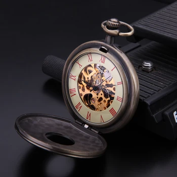 мужские механические часы антикварный брелок карманные часы-скелет с римскими цифрами аналоговый дисплей модная цепочка BOAMIGO горячие подарочные часы 5